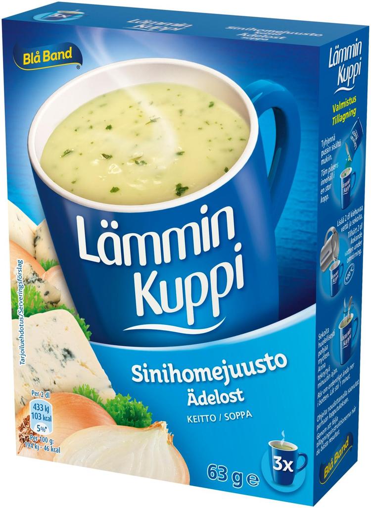 Blå Band Lämmin Kuppi vähälaktoosinen Sinihomejuustokeitto 3x21g