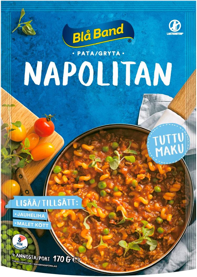 Blå Band laktoositon Napolitan Pata Pasta-kasvis-mausteseos 170g