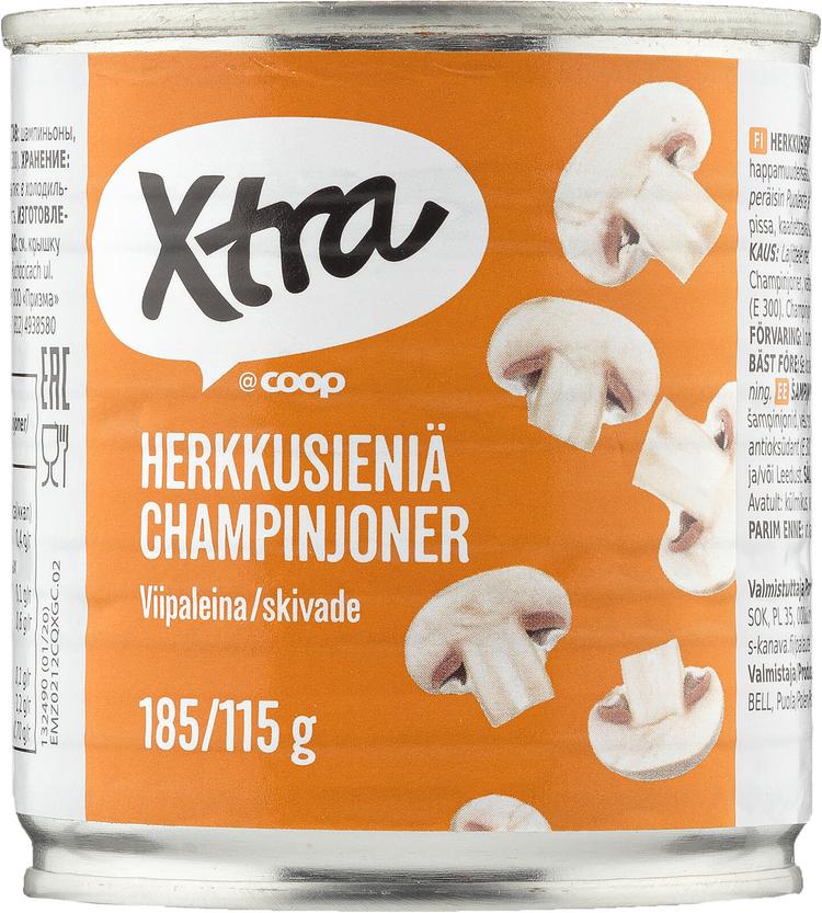 Xtra viipaloidut herkkusienet suolaliemessä 185/115 g