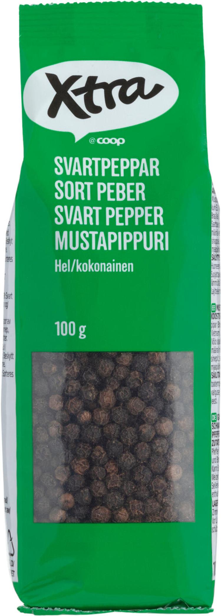 Xtra mustapippuri kokonainen 100 g