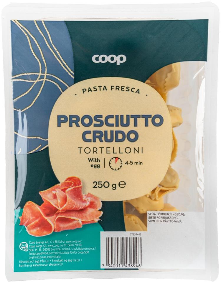 Coop Tortelloni tuorepasta ilmakuivattu kinkku 250 g