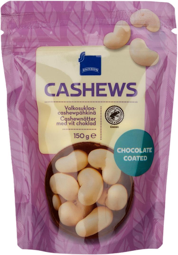 Rainbow 150g Cashews valkosuklaacashewpähkinä