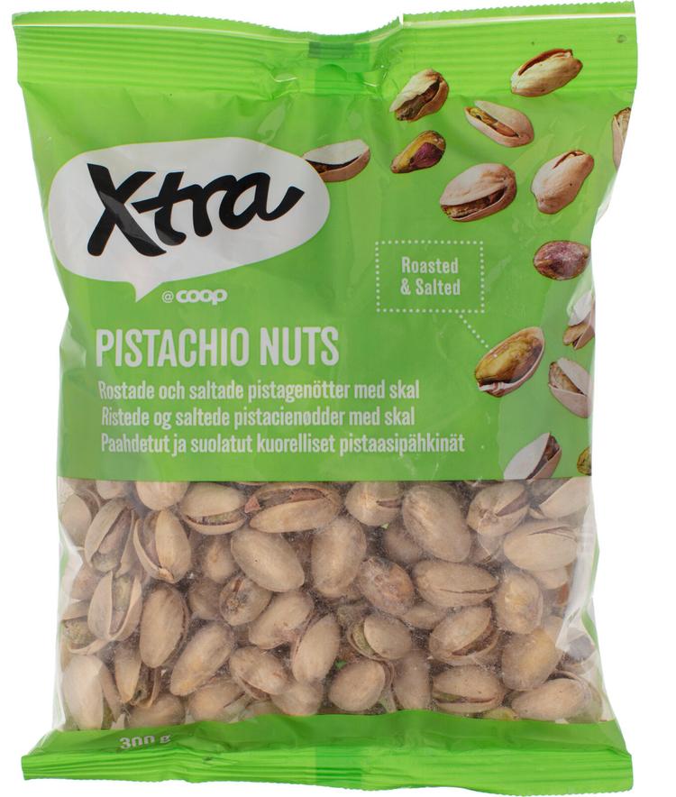 Xtra pistaasipähkinät paahdetut & suolatut 300 g