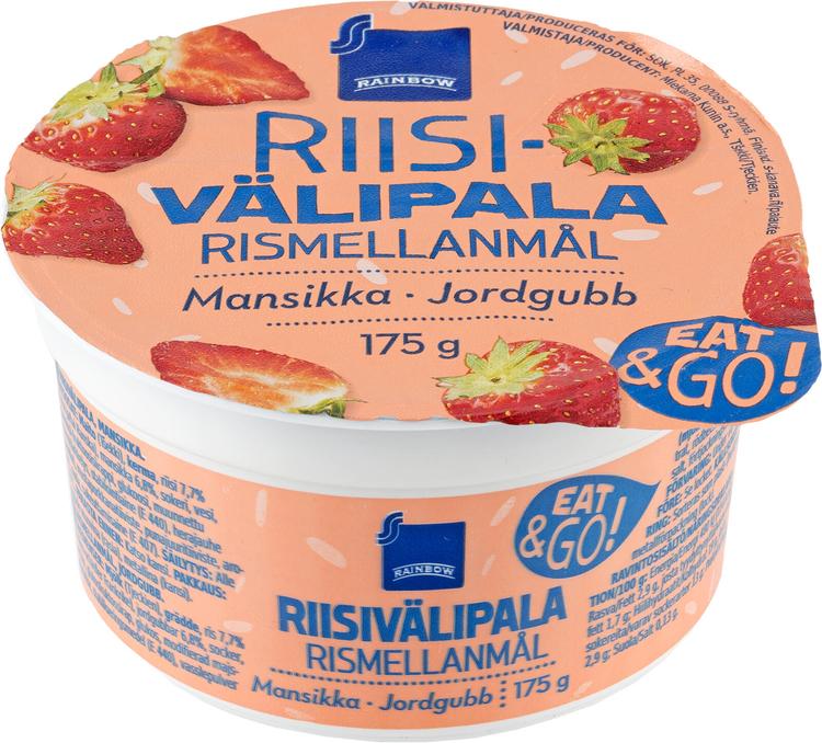 Rainbow Riisivälipala Mansikka 175g