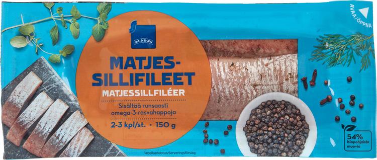 Rainbow matjessillifileet vakuumi 150g, 2-3kpl