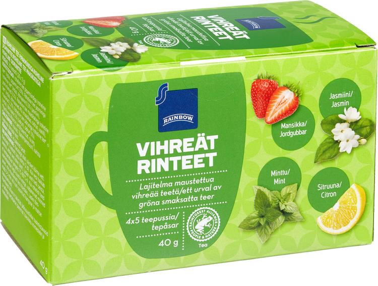 Rainbow 40g vihreät rinteet 20ps teelajitelma