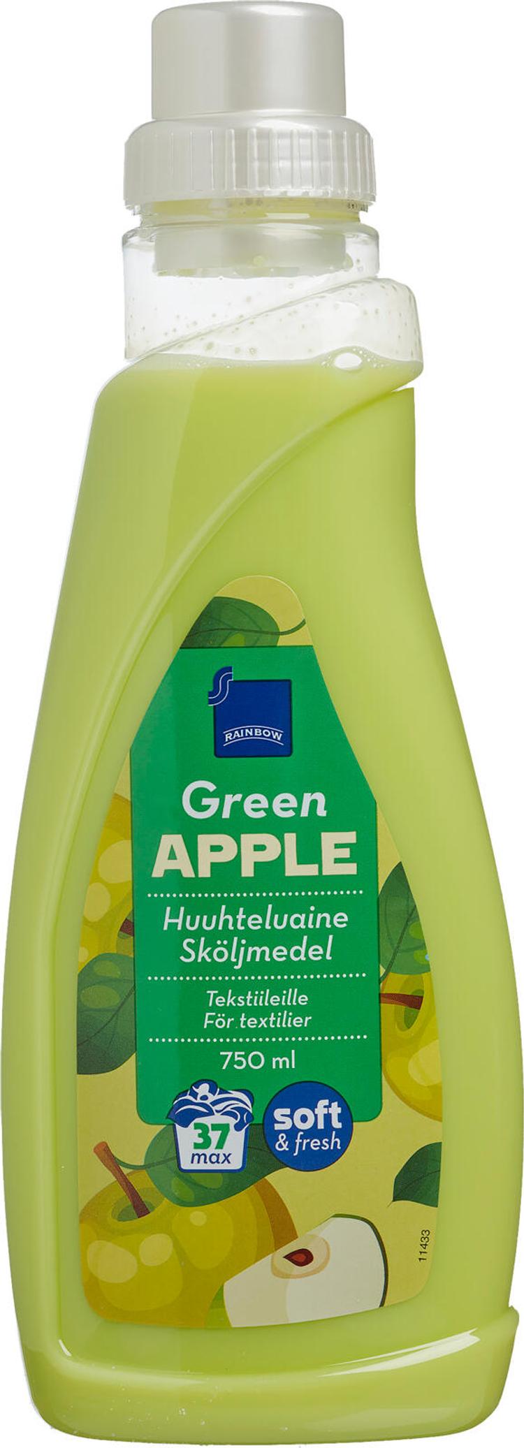 Rainbow 750ml Green Apple tekstiilien huuhteluaine vihreä omena