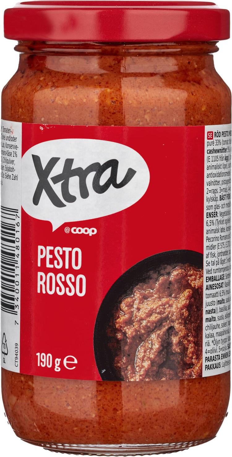 Xtra Pesto Rosso punainen pestokastike 190 g