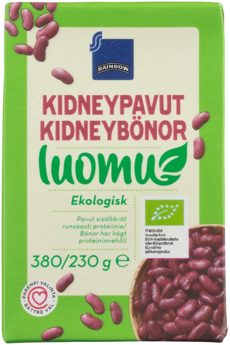 Rainbow kidneypavut suolaliemessä luomu 380/230 g