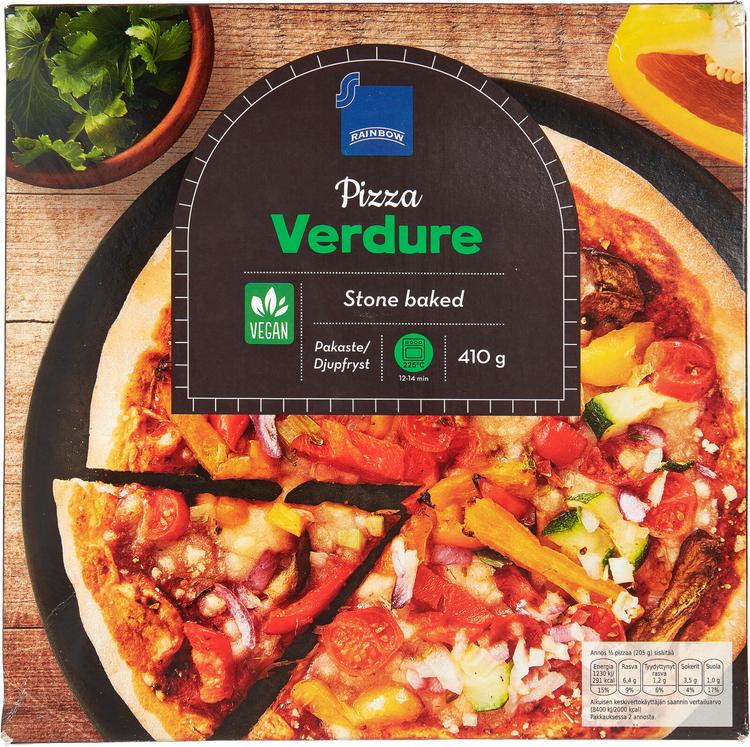 Rainbow Verdure vegaaninen kasvispizza pakaste 410g
