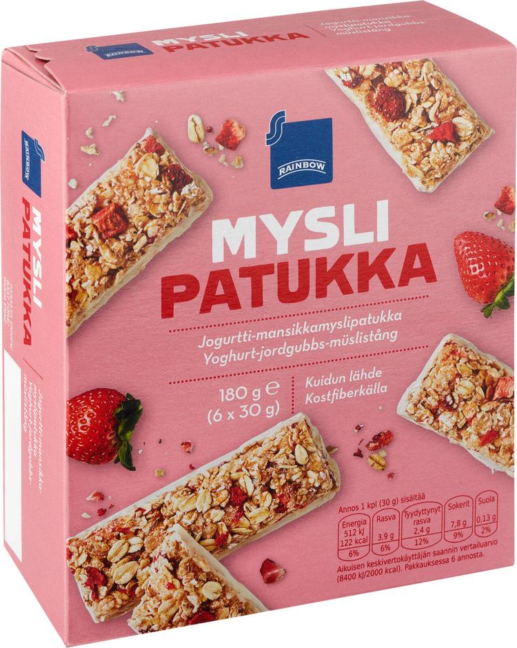 Rainbow jogurtti-mansikkamyslipatukka 180 g