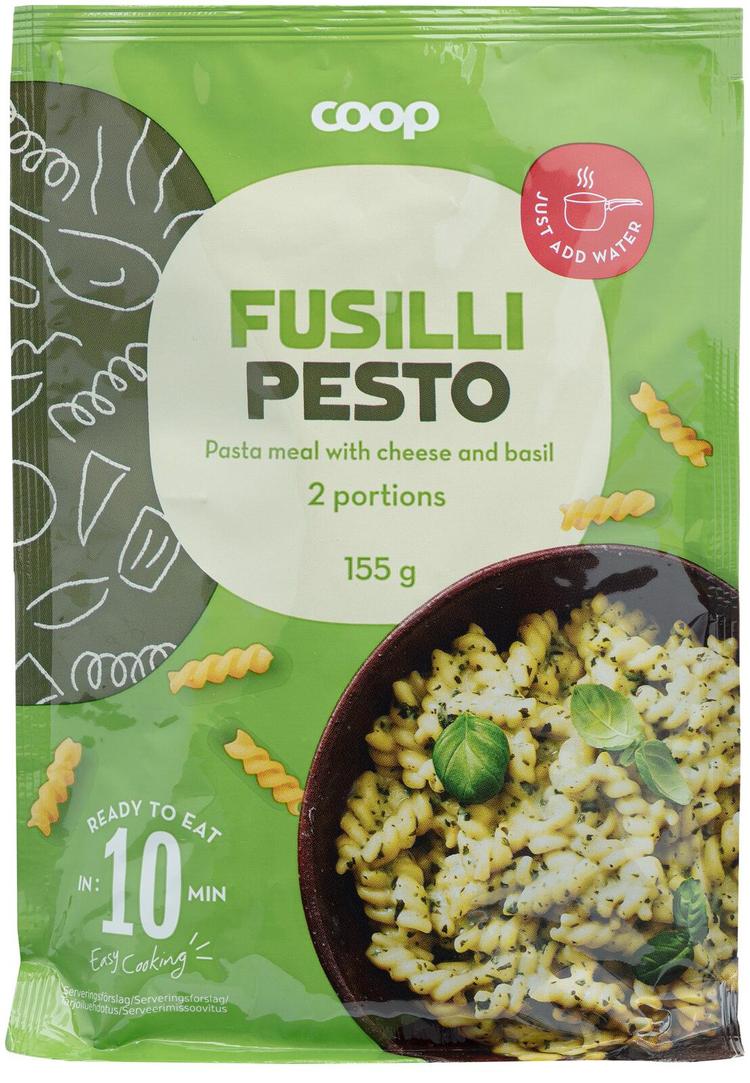 Coop pasta-ateria basilikakastikkeella 155 g