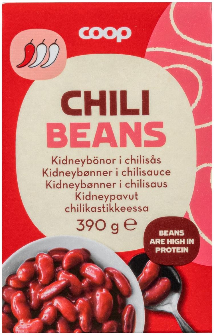 Coop kidneypavut chilikastikkeessa 390 g