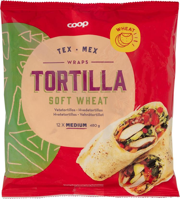 Coop vehnätortilla 480 g 12 kpl