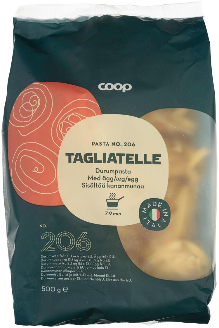 Coop Tagliatelle pasta, sisältää kananmunaa 500 g