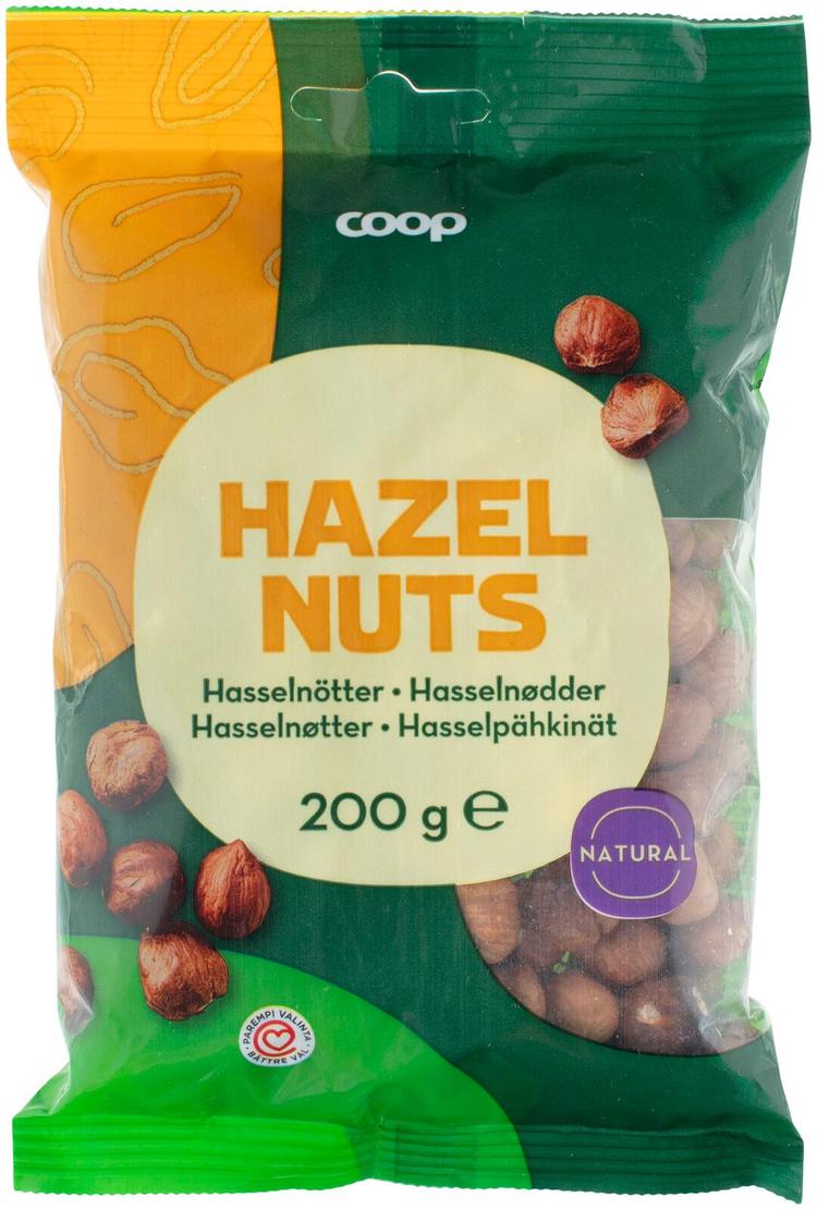 Coop hasselpähkinät 200 g