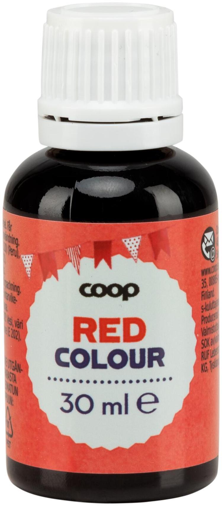 Coop elintarvikeväri punainen 30 ml