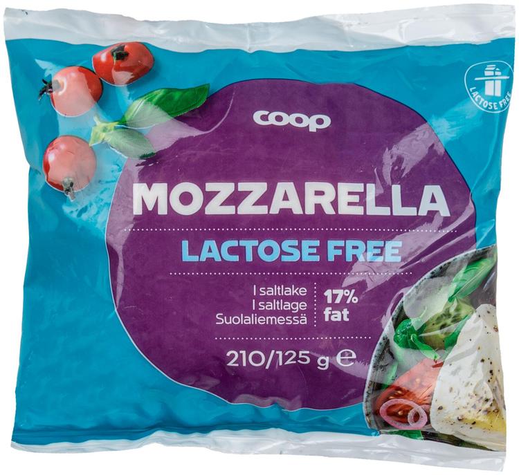 Coop mozzarella laktoositon 210/125 g