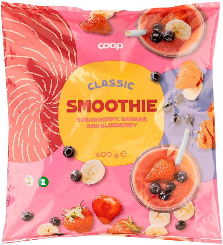 Coop smoothie mansikka-banaani-mustikkasekoitus 600 g pakaste