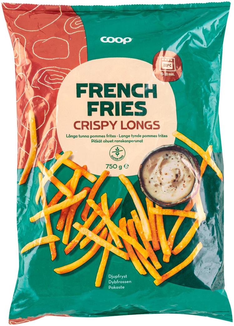 Coop Crispy Longs pitkät ranskanperunat 750 g pakaste