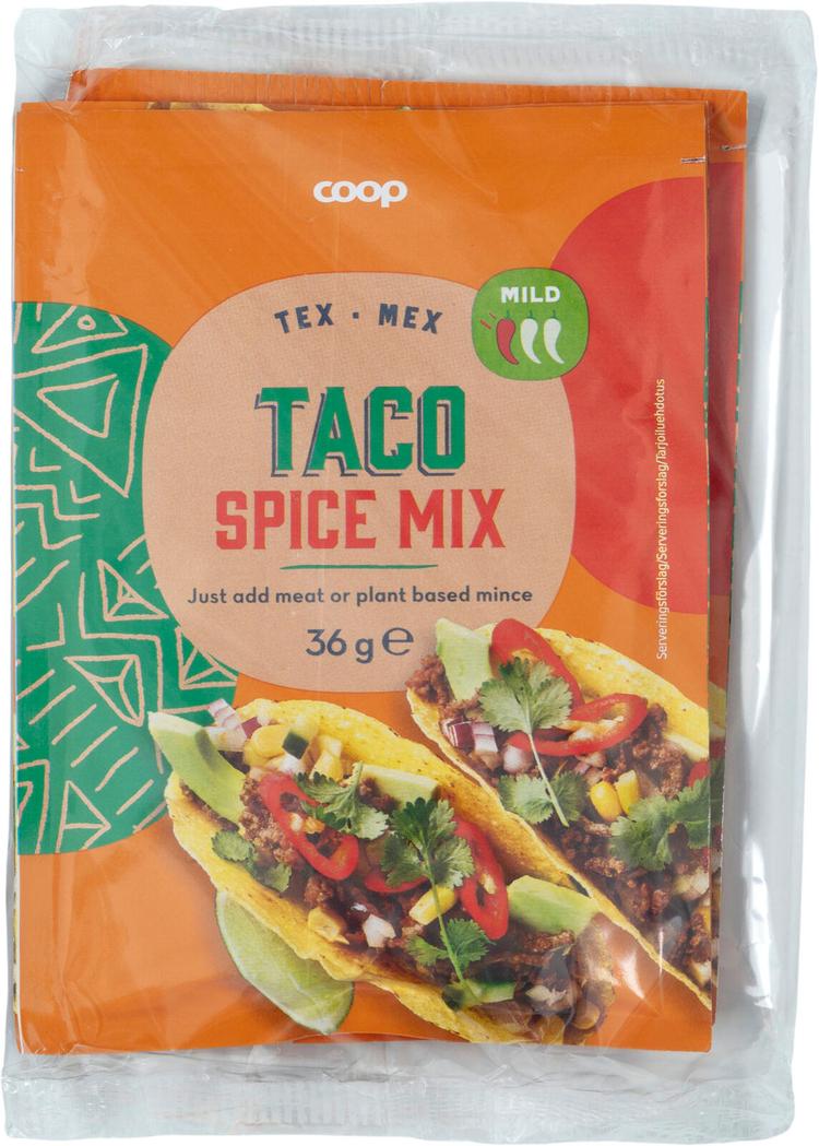 Coop tacomausteseos mild 3-pack 108 g