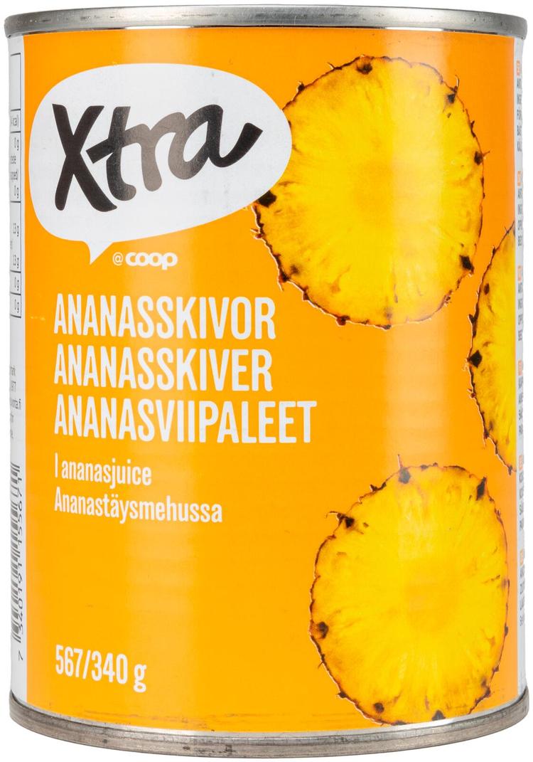 Xtra ananasviipaleet mehussa 567/340g