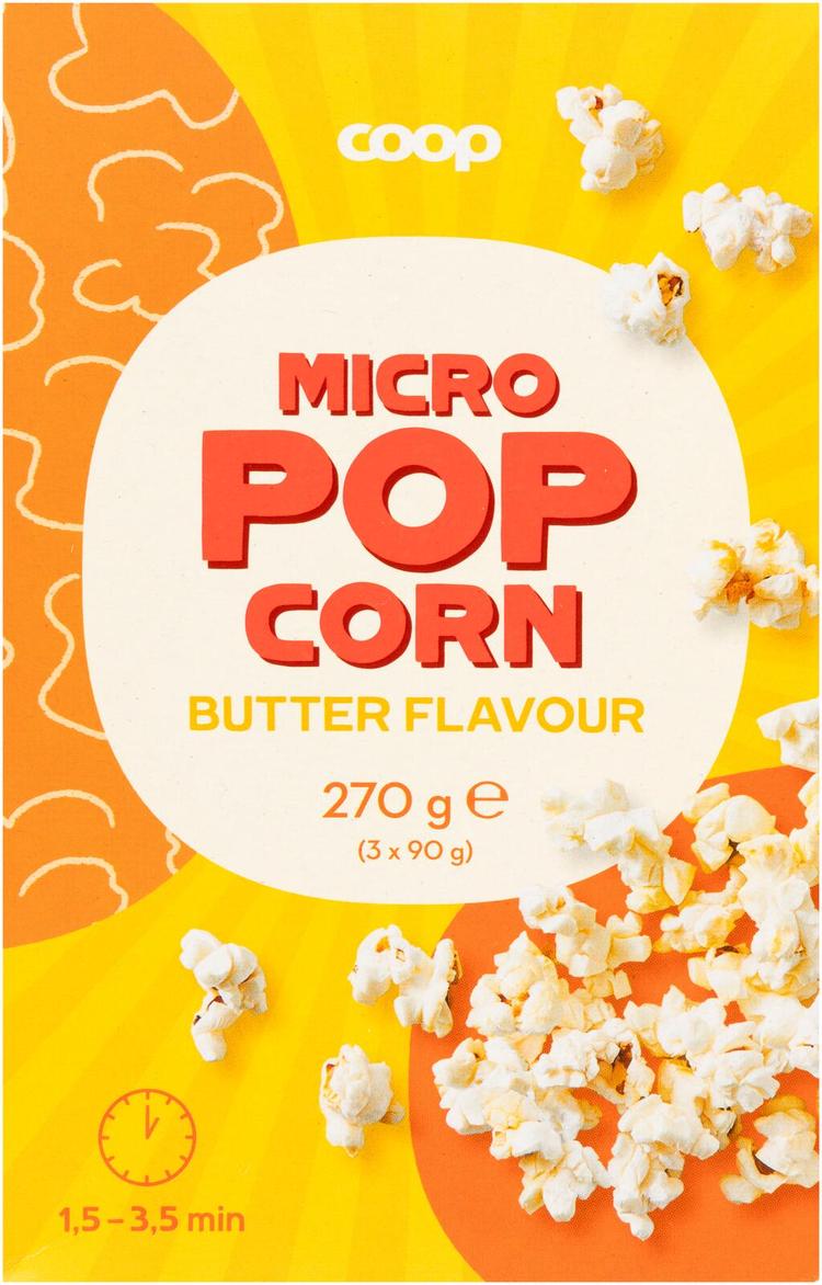 Coop voinmakuinen mikropopcorn 3-pack 270 g