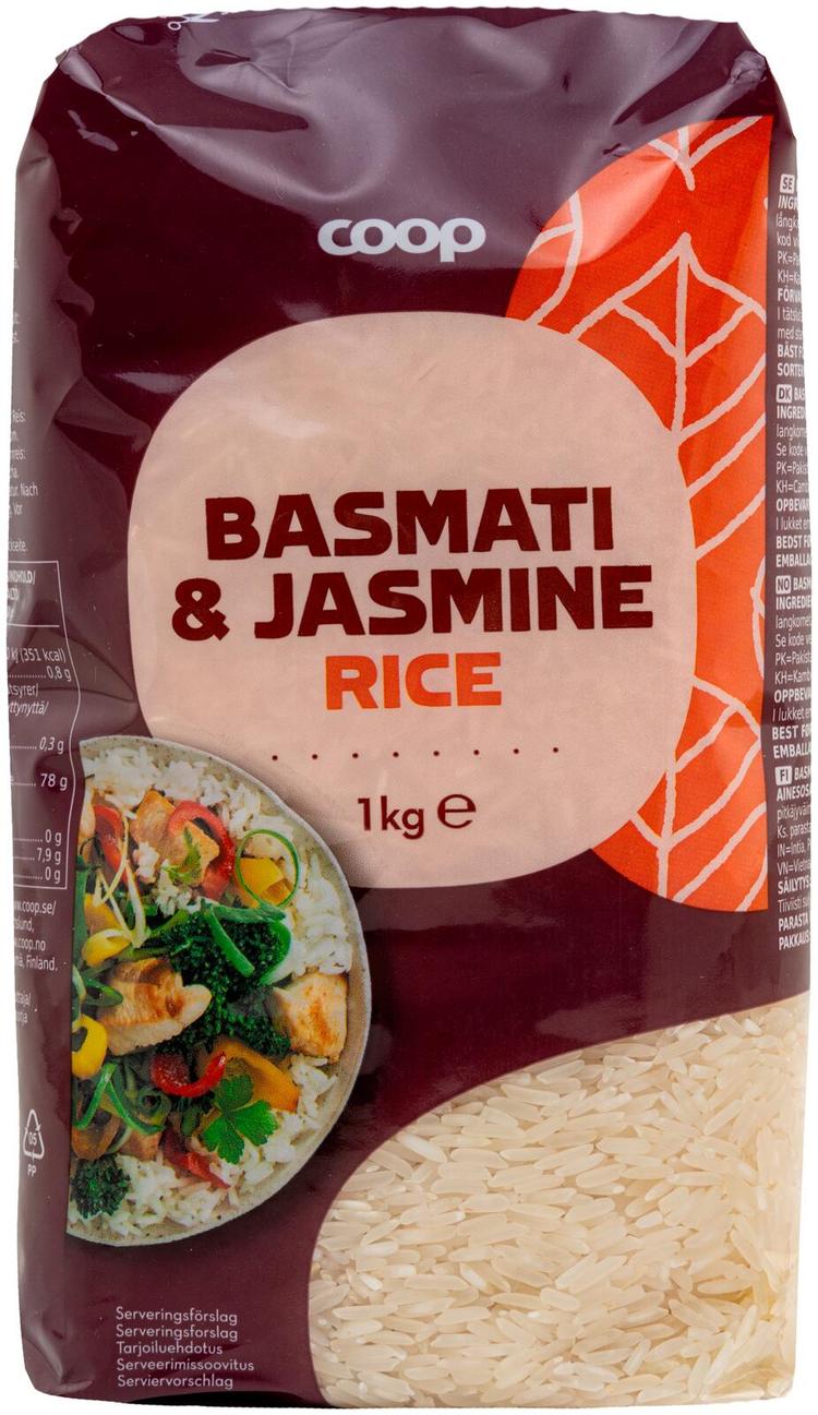 Coop basmati- ja jasmiiniriisi 1 kg