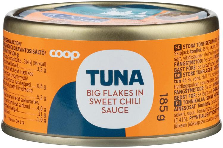 Coop tonnikala hiutaleina makeassa chilikastikkeessa MSC 185 g