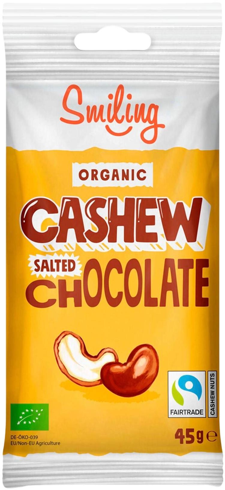 45g Smiling Cashew nuts Salted Chocolate Organic