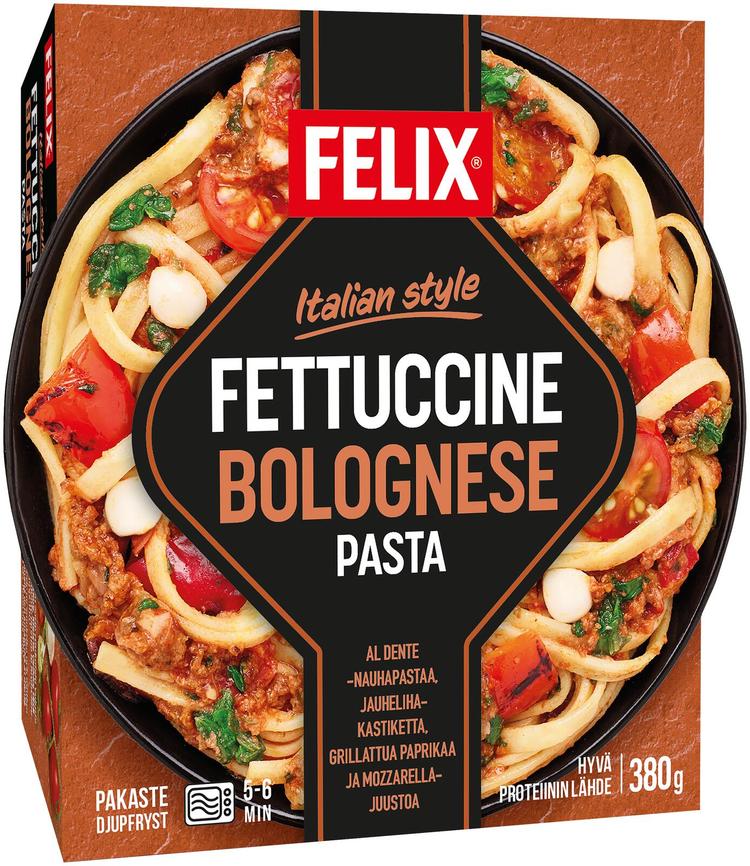 Felix Italian style fettuccine bolognese pasta pakasteateria 380g