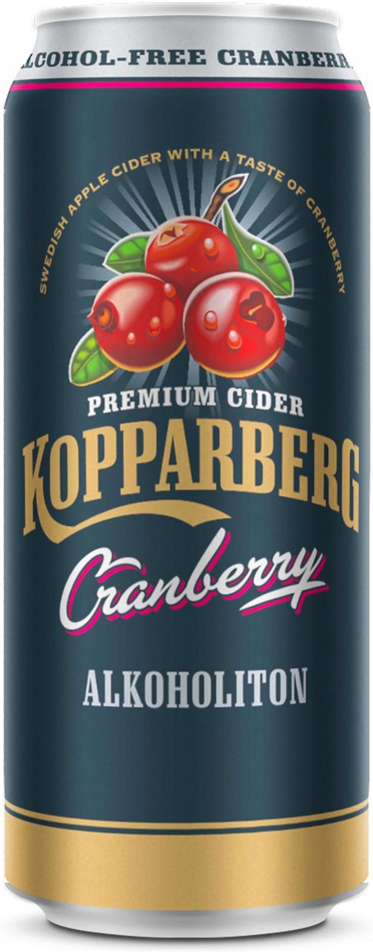 Kopparberg Karpalo 0%, Karpalon makuinen alkoholiton omenasiideri tölkki 50cl