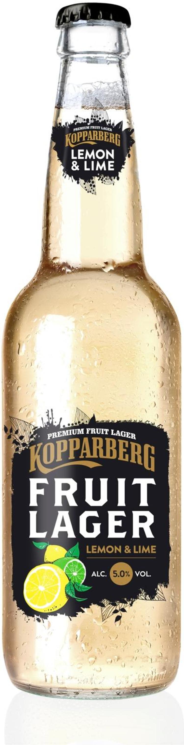 Kopparberg Fruit Lager Lemon & Lime 5,0 lager olut pullo 33cl S