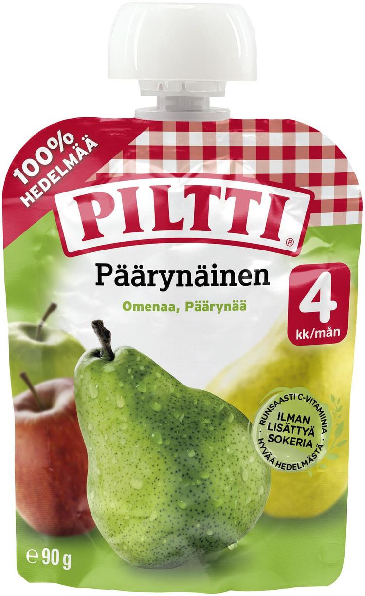 Piltti 90g Päärynäinen hedelmäsose 4kk annospussi