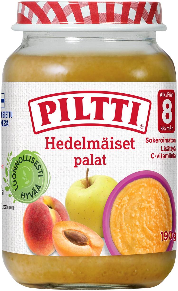 Piltti 190g Hedelmäiset palat hedelmäsose 8kk