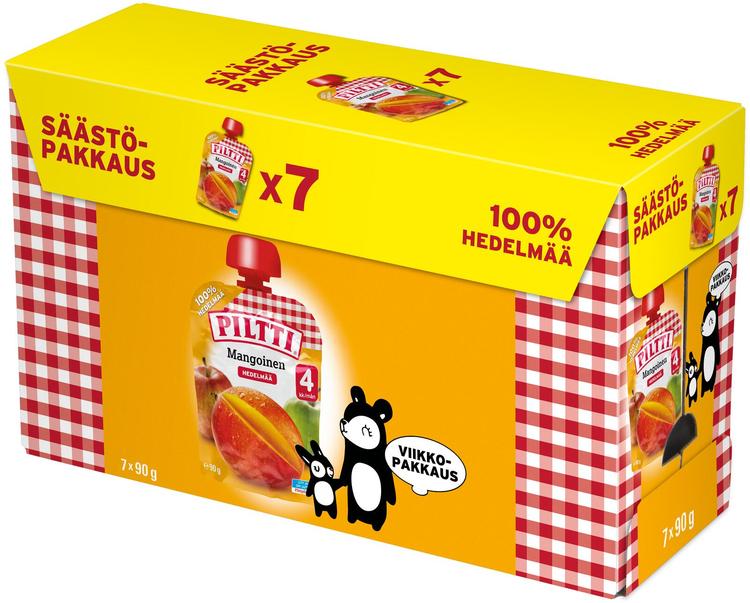 Piltti 7x90g Mangoinen hedelmäsose 4kk annospussi