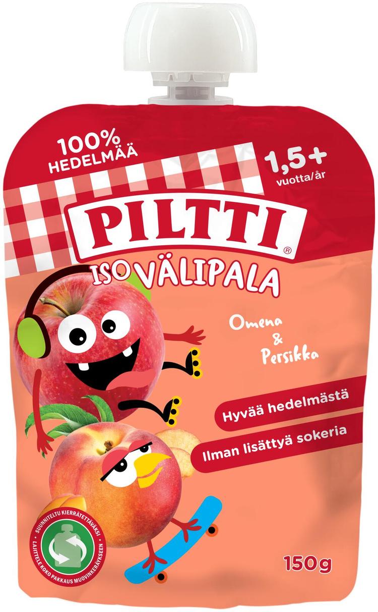 Piltti Iso Välipala 150g Omena-Persikka 1,5+v annospussi