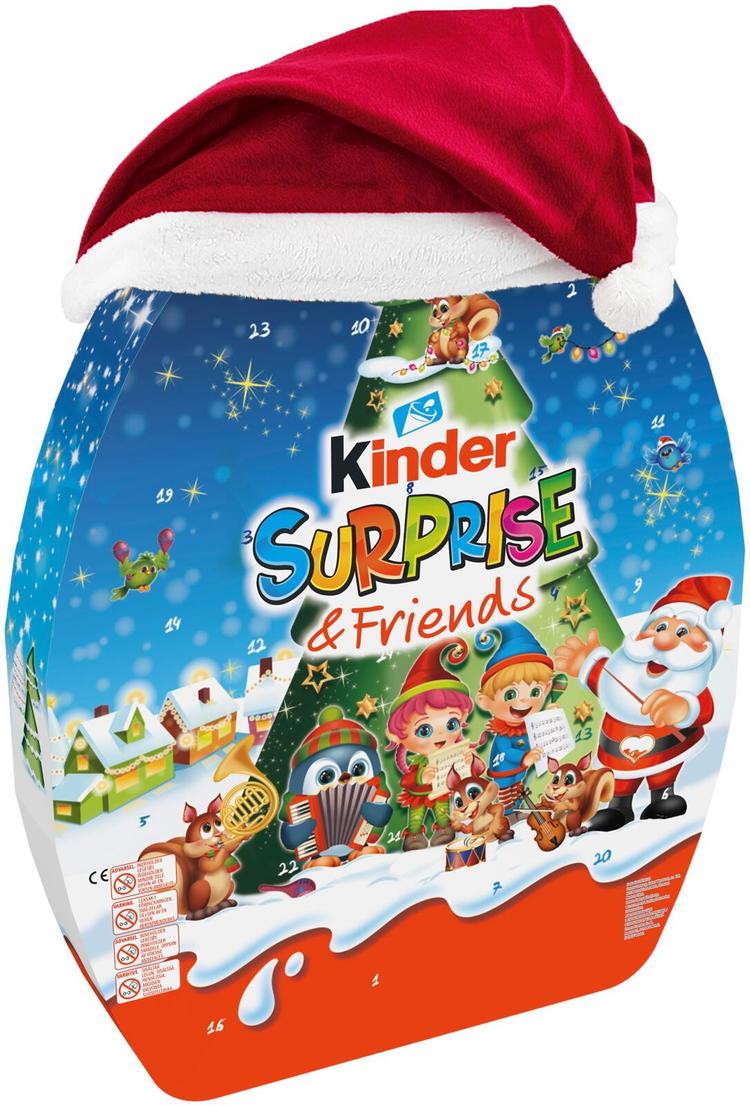 Kinder Surprise and Friends Advent Joulukalenteri sisältäen Kinder-suklaamakeisia 404g