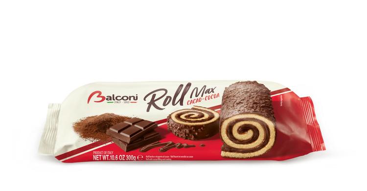 ROLL MAX CACAO - KÄÄRETORTTU KAAKAOKREEMITÄYTTEELLÄ, LIKÖÖRILLÄ JA SUKLAANMAKUISELLA KUORRUTTEELLA .