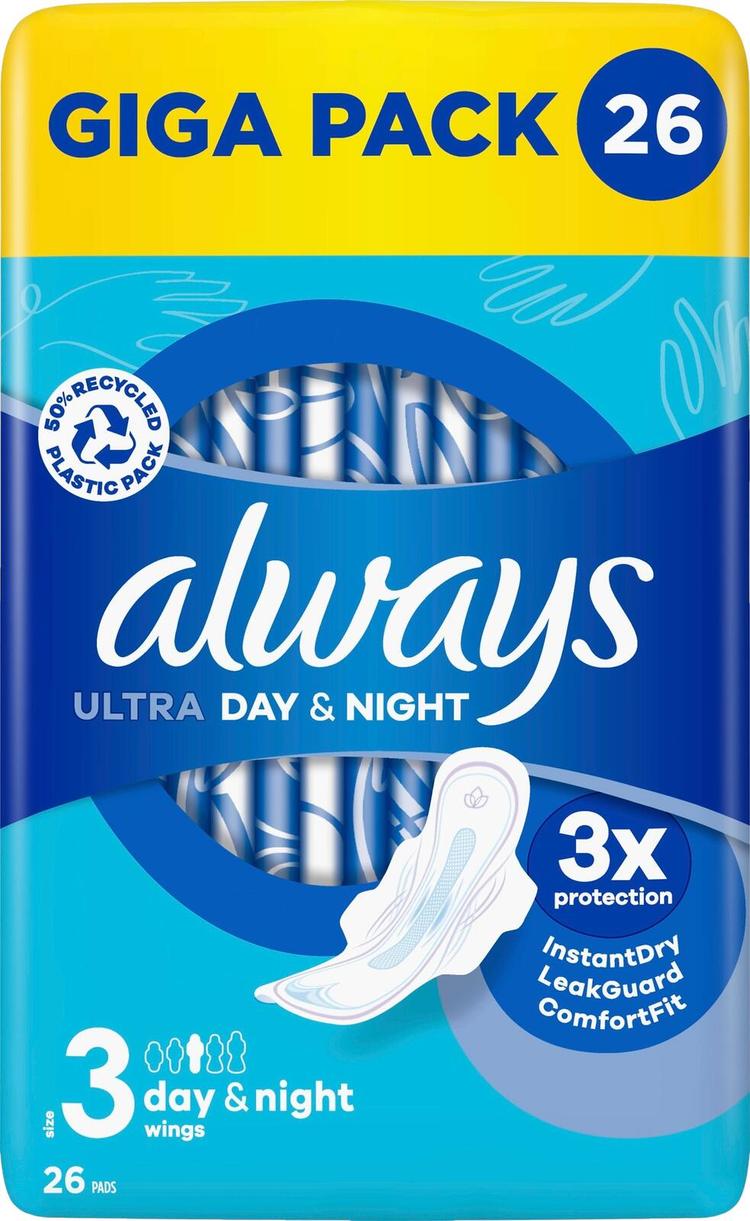 Always 26kpl Ultra Day&Night 3 siivekkeillä terveysside