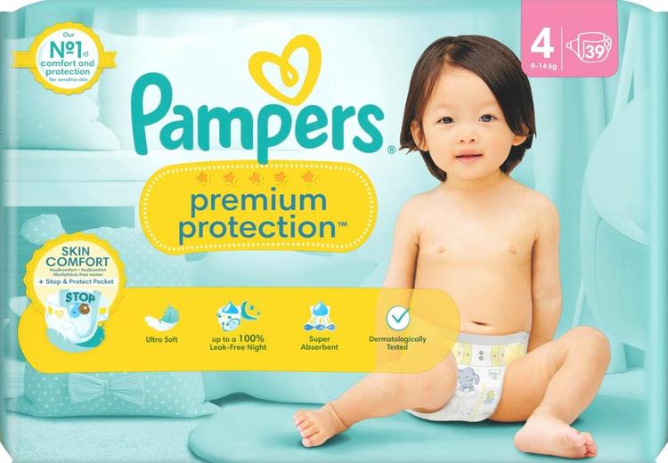 Pampers Premium Protection S4 9-14kg 39kpl vaippa