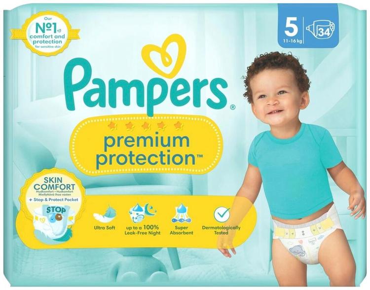 Pampers Premium Protection S5 11-16kg 34kpl vaippa