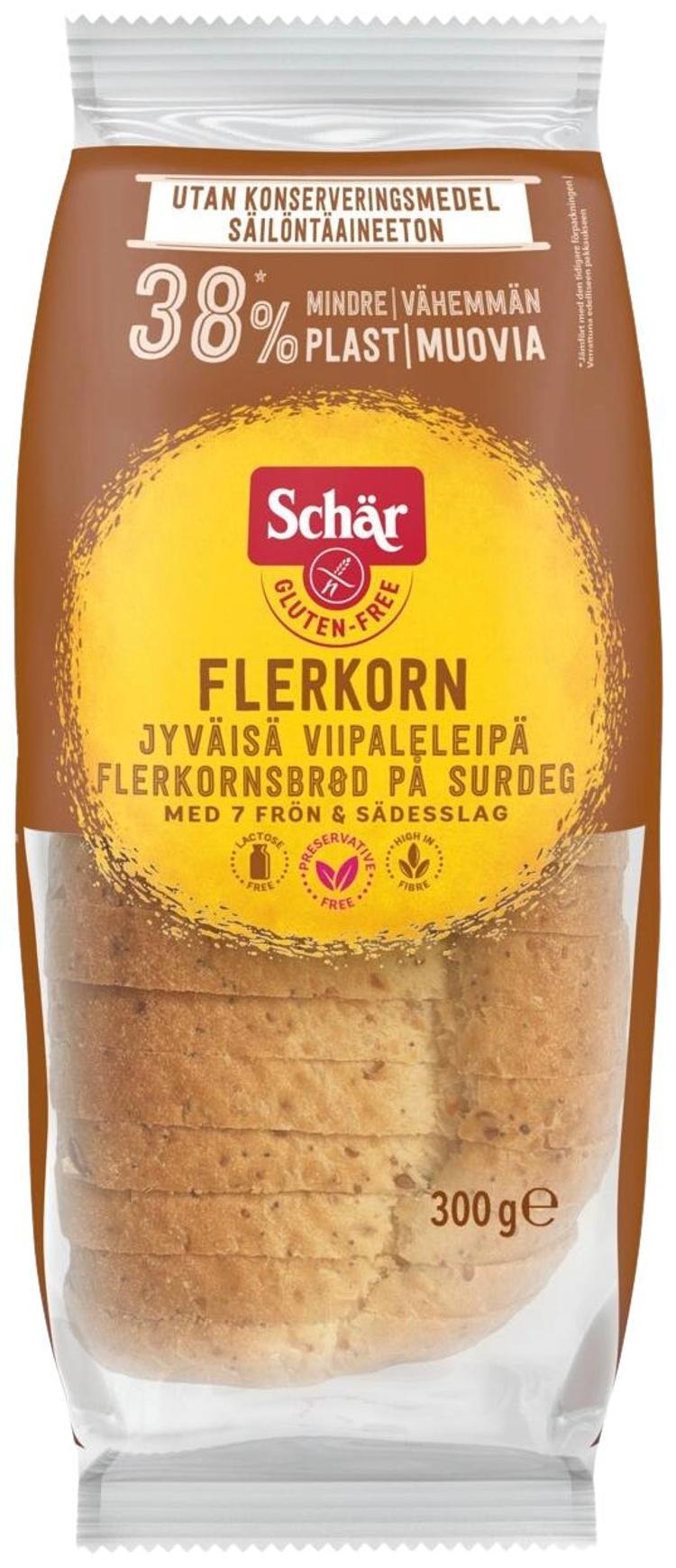 Schär 300g Flerkorn Jyväisä viipaleleipä gluteeniton