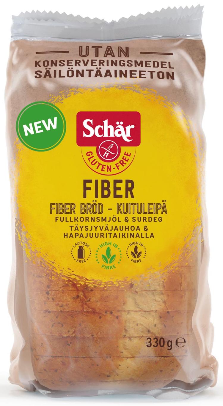 Schär Fiber Kuitu viipaleleipä 330g gluteeniton