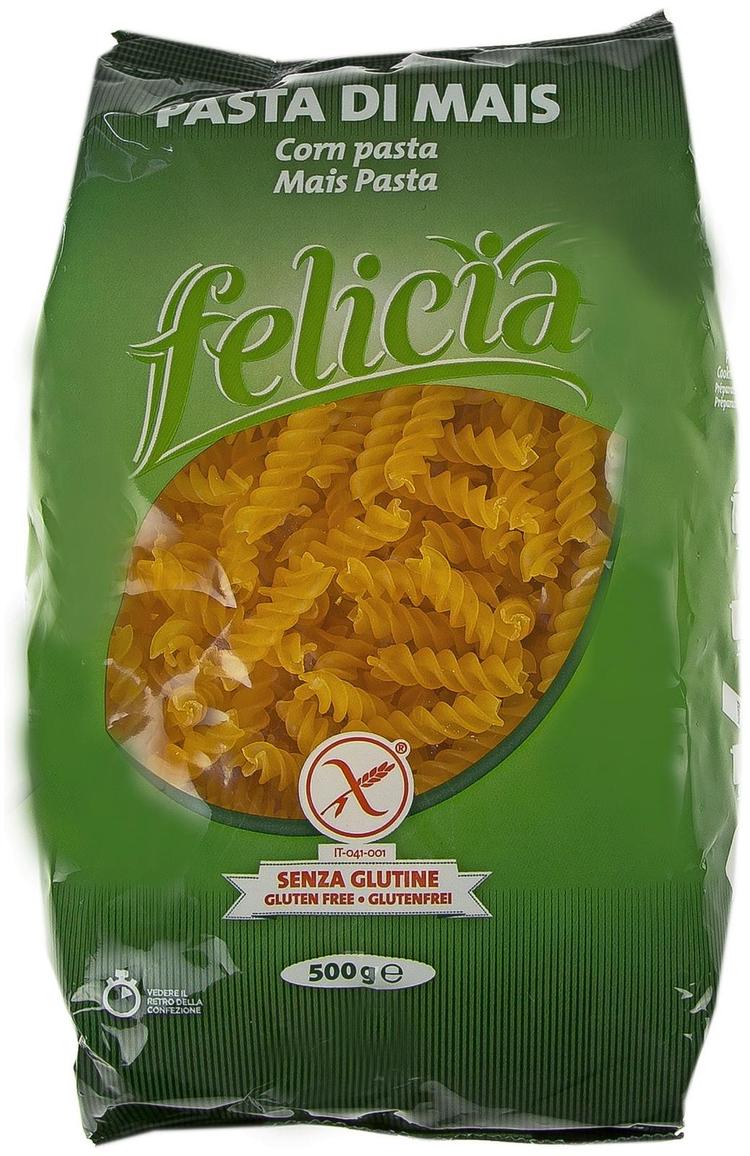 Felicia 500g maissijauhoista valmistettu fusillipastamakaroni gluteeniton