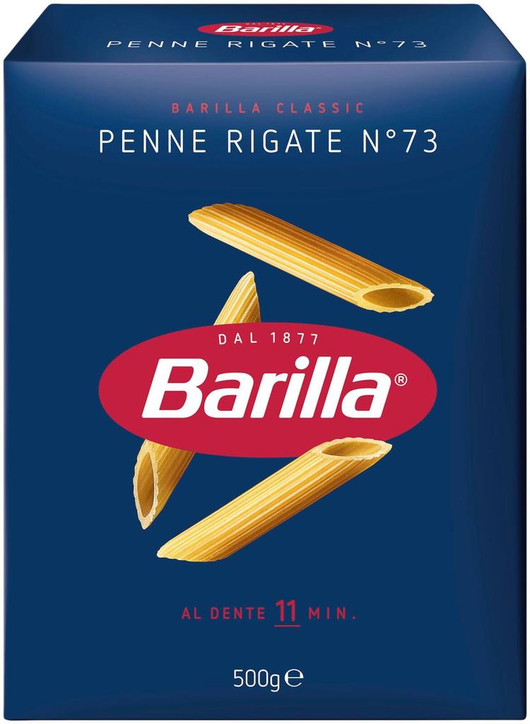 Barilla Penne Rigate durumvehnästä valmistettu pasta 500g