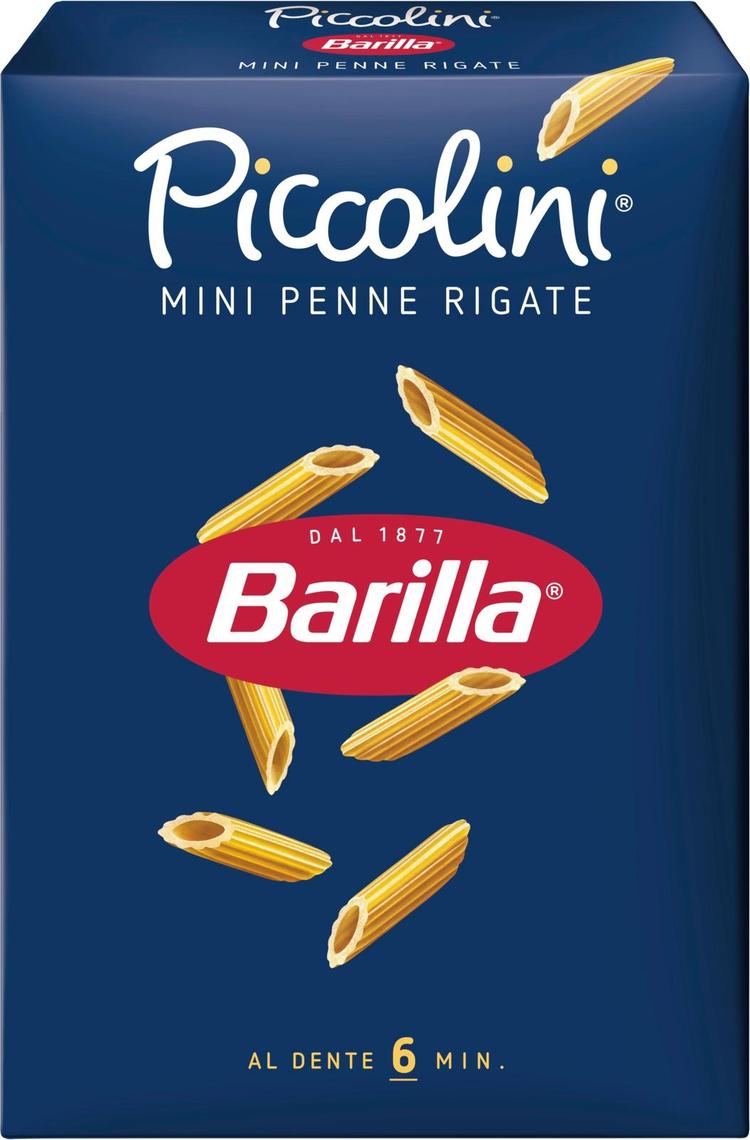 Barilla Piccolini Mini Penne Rigate durumvehnästä valmistettu pasta 500g