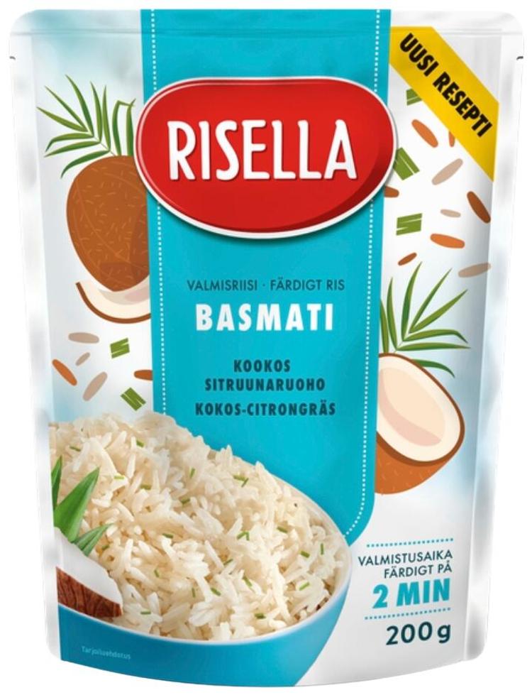 Risella Basmatiriisi kookos-sitruunaruoho 200g valmisriisi