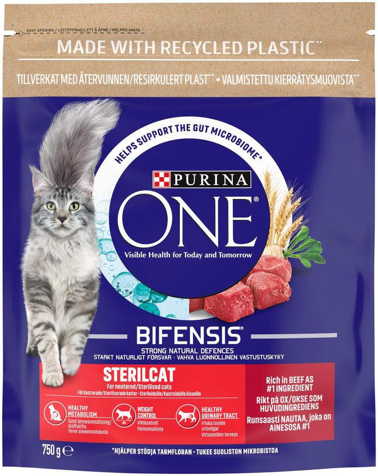 Purina One 750g Sterilcat Nautaa ja vehnää kissanruoka