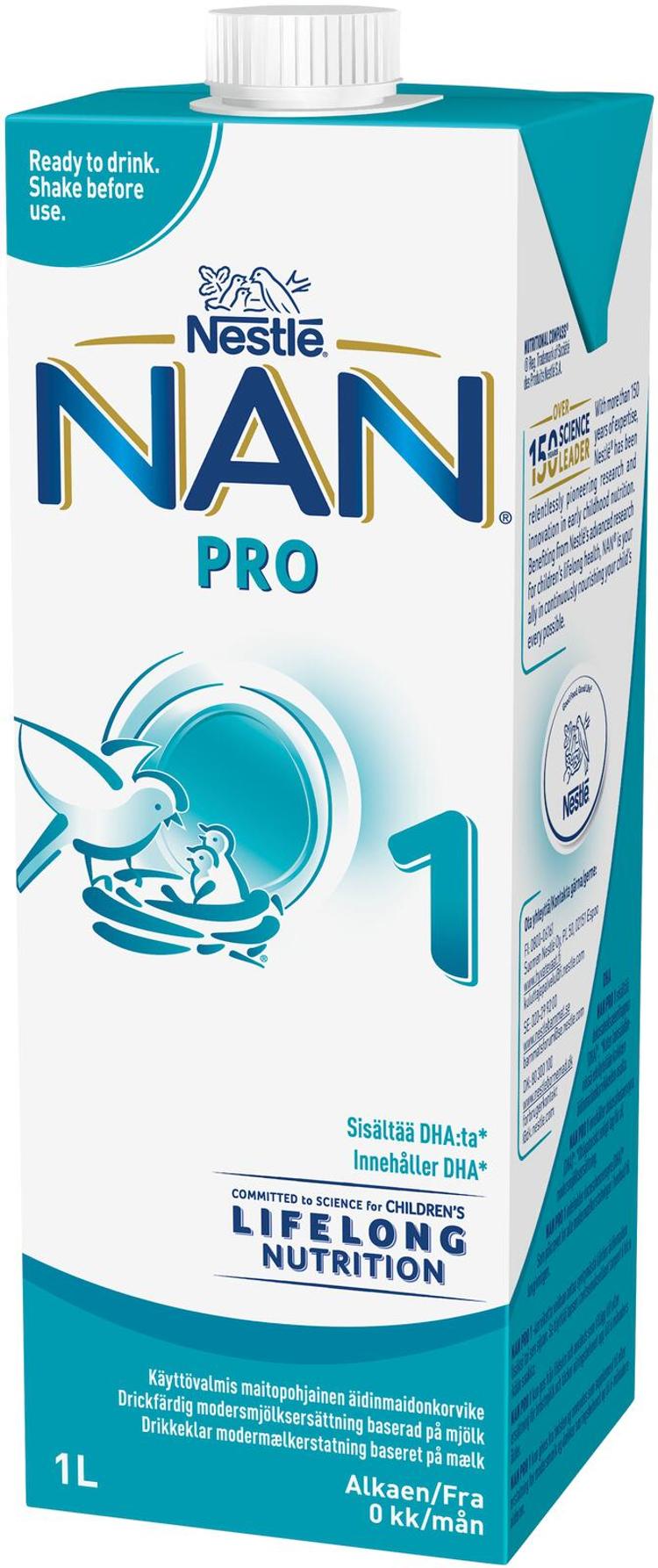 Nestlé NAN PRO 1 äidinmaidonkorvike 1000ml